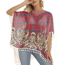 ScotsTee Shop Scottish Sinclair Lyon Count Modern Tartan Scotland Royal Golden Thistle Square Fringed Shawl