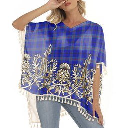 ScotsTee Shop Scottish Kinding Tartan Scotland Royal Golden Thistle Square Fringed Shawl