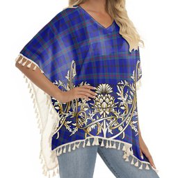 ScotsTee Shop Scottish Kinding Tartan Scotland Royal Golden Thistle Square Fringed Shawl