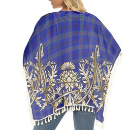 ScotsTee Shop Scottish Kinding Tartan Scotland Royal Golden Thistle Square Fringed Shawl