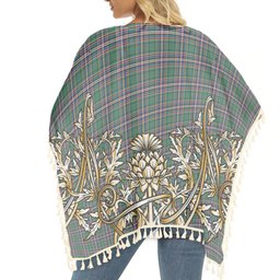 ScotsTee Shop Scottish McFarland Hunting Ancient Tartan Scotland Royal Golden Thistle Square Fringed Shawl