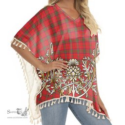 ScotsTee Shop Scottish Ross Modern Tartan Scotland Royal Golden Thistle Square Fringed Shawl