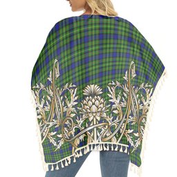 ScotsTee Shop Scottish Rollo SC Tartan Scotland Royal Golden Thistle Square Fringed Shawl