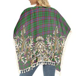 ScotsTee Shop Scottish McGeachie Tartan Scotland Royal Golden Thistle Square Fringed Shawl