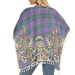 ScotsTee Shop Scottish Wardlaw Ancient Tartan Scotland Royal Golden Thistle Square Fringed Shawl