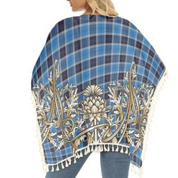 ScotsTee Shop Scottish Strathclyde Tartan Scotland Royal Golden Thistle Square Fringed Shawl