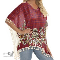 ScotsTee Shop Scottish Rose Tartan Scotland Royal Golden Thistle Square Fringed Shawl