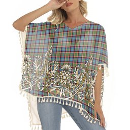 ScotsTee Shop Scottish Norvill Tartan Scotland Royal Golden Thistle Square Fringed Shawl