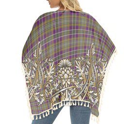 ScotsTee Shop Scottish Wexford County, Crest Range Tartan Scotland Royal Golden Thistle Square Fringed Shawl