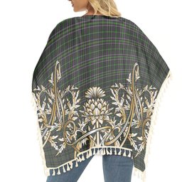 ScotsTee Shop Scottish O'Boyle Tartan Scotland Royal Golden Thistle Square Fringed Shawl