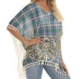 ScotsTee Shop Scottish McDowell Ancient Tartan Scotland Royal Golden Thistle Square Fringed Shawl