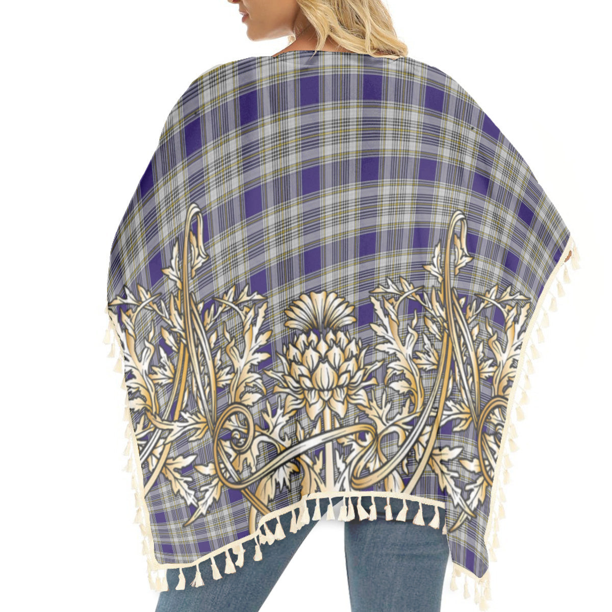 ScotsTee Shop Scottish Livingstone Dress Tartan Scotland Royal Golden Thistle Square Fringed Shawl