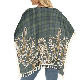 ScotsTee Shop Scottish Whitson Tartan Scotland Royal Golden Thistle Square Fringed Shawl