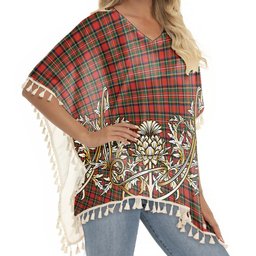 ScotsTee Shop Scottish Monypenny Tartan Scotland Royal Golden Thistle Square Fringed Shawl