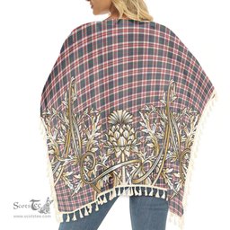 ScotsTee Shop Scottish Robertson Dress #2 Modern Tartan Scotland Royal Golden Thistle Square Fringed Shawl