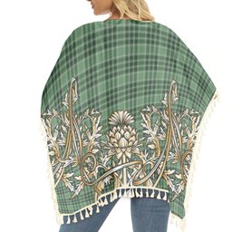 ScotsTee Shop Scottish MacDonald Lord of the Isles Hunting SC Tartan Scotland Royal Golden Thistle Square Fringed Shawl