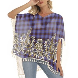 ScotsTee Shop Scottish Rutherford Tartan Scotland Royal Golden Thistle Square Fringed Shawl