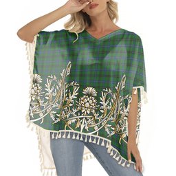 ScotsTee Shop Scottish McKendrick Tartan Scotland Royal Golden Thistle Square Fringed Shawl