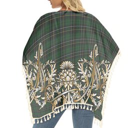ScotsTee Shop Scottish MacAlpine Tartan Scotland Royal Golden Thistle Square Fringed Shawl