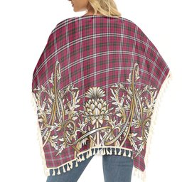 ScotsTee Shop Scottish Little Tartan Scotland Royal Golden Thistle Square Fringed Shawl