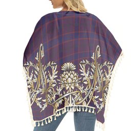 ScotsTee Shop Scottish Rutherford John Tartan Scotland Royal Golden Thistle Square Fringed Shawl