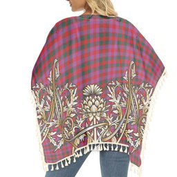 ScotsTee Shop Scottish McGowan Portrait Modern Tartan Scotland Royal Golden Thistle Square Fringed Shawl
