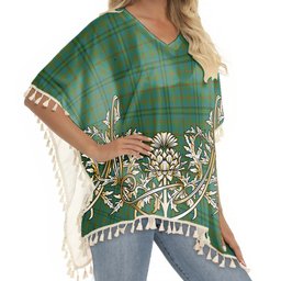ScotsTee Shop Scottish Moncreiffe of Atholl Ancient Tartan Scotland Royal Golden Thistle Square Fringed Shawl