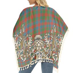 ScotsTee Shop Scottish MacGowan Ancient Tartan Scotland Royal Golden Thistle Square Fringed Shawl