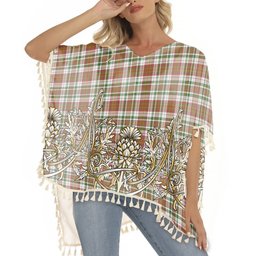 ScotsTee Shop Scottish MacAlister Dress Ancient Tartan Scotland Royal Golden Thistle Square Fringed Shawl