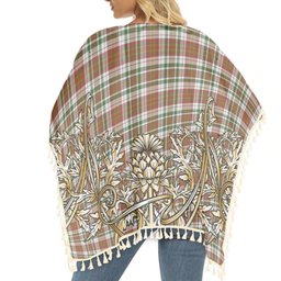 ScotsTee Shop Scottish MacAlister Dress Ancient Tartan Scotland Royal Golden Thistle Square Fringed Shawl