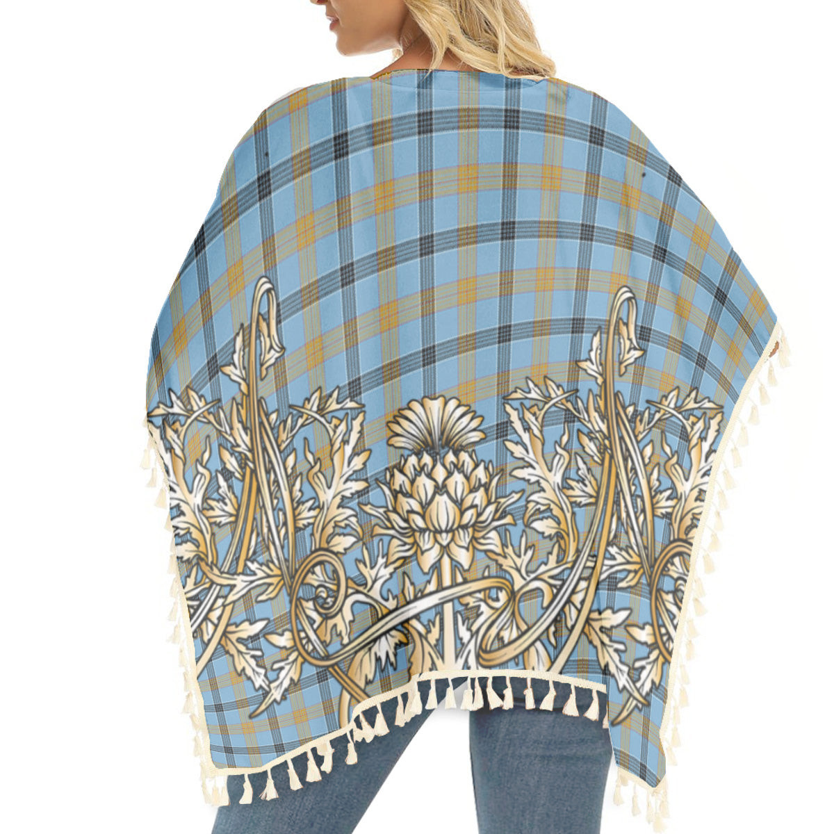 ScotsTee Shop Scottish Laing Ancient Tartan Scotland Royal Golden Thistle Square Fringed Shawl