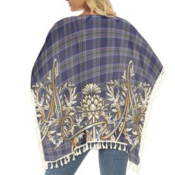 ScotsTee Shop Scottish Heston Tartan Scotland Royal Golden Thistle Square Fringed Shawl