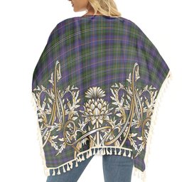 ScotsTee Shop Scottish Malcolm 1840 Tartan Scotland Royal Golden Thistle Square Fringed Shawl