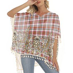 ScotsTee Shop Scottish MacAlister Dress Modern Tartan Scotland Royal Golden Thistle Square Fringed Shawl