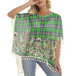 ScotsTee Shop Scottish New Mexico Tartan Scotland Royal Golden Thistle Square Fringed Shawl