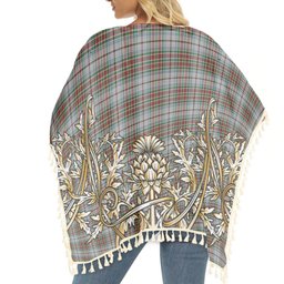 ScotsTee Shop Scottish McBain Dress Tartan Scotland Royal Golden Thistle Square Fringed Shawl
