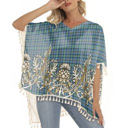 ScotsTee Shop Scottish Weir Ancient SC Tartan Scotland Royal Golden Thistle Square Fringed Shawl