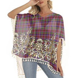 ScotsTee Shop Scottish Haughdale Tartan Scotland Royal Golden Thistle Square Fringed Shawl