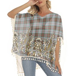ScotsTee Shop Scottish MacBean Dress Tartan Scotland Royal Golden Thistle Square Fringed Shawl
