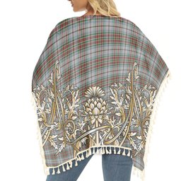 ScotsTee Shop Scottish MacBean Dress Tartan Scotland Royal Golden Thistle Square Fringed Shawl