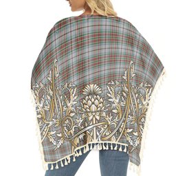 ScotsTee Shop Scottish McBean Dress Tartan Scotland Royal Golden Thistle Square Fringed Shawl