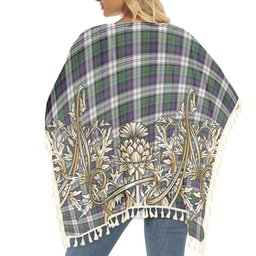 ScotsTee Shop Scottish MacCallum Dress Modern Tartan Scotland Royal Golden Thistle Square Fringed Shawl