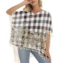 ScotsTee Shop Scottish Hogg Modern Tartan Scotland Royal Golden Thistle Square Fringed Shawl