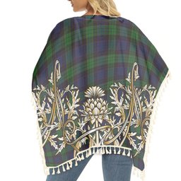 ScotsTee Shop Scottish Stewart Old Tartan Scotland Royal Golden Thistle Square Fringed Shawl