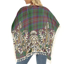 ScotsTee Shop Scottish McCulloch Tartan Scotland Royal Golden Thistle Square Fringed Shawl