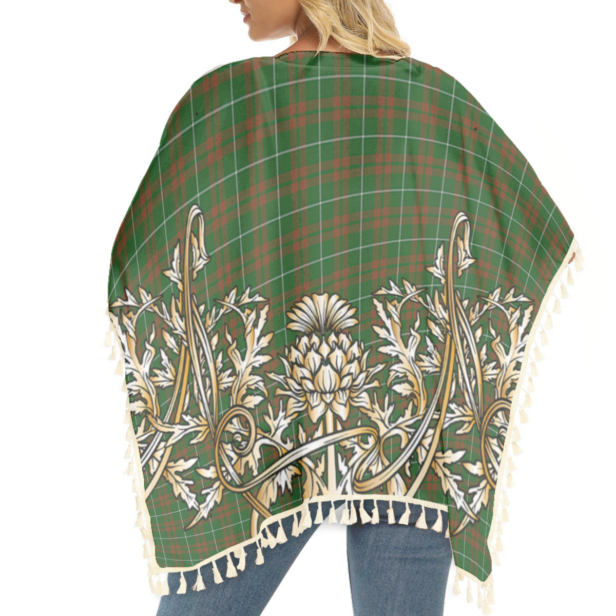 ScotsTee Shop Scottish O'Neill Australia Tartan Scotland Royal Golden Thistle Square Fringed Shawl