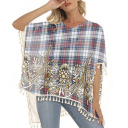 ScotsTee Shop Scottish MacBeth Dress Modern Tartan Scotland Royal Golden Thistle Square Fringed Shawl