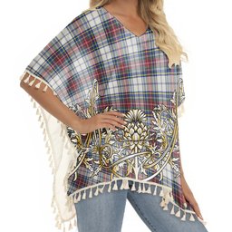 ScotsTee Shop Scottish MacBeth Dress Modern Tartan Scotland Royal Golden Thistle Square Fringed Shawl