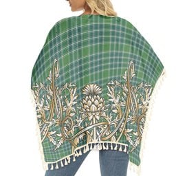 ScotsTee Shop Scottish MacDonald Lord of the Isles Hunting Ancient Tartan Scotland Royal Golden Thistle Square Fringed Shawl