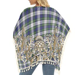 ScotsTee Shop Scottish Gordon Dress Modern Tartan Scotland Royal Golden Thistle Square Fringed Shawl